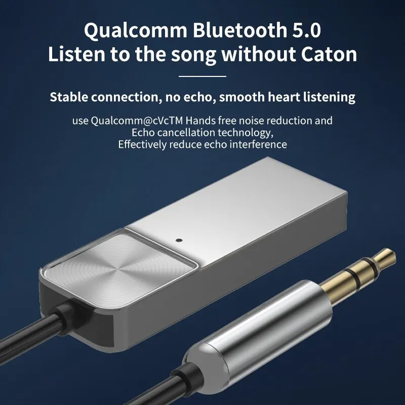Bluetooth Audio Receiver Stereo Dongle USB Zu 3,5mm Jack Auto Audio Aux Wireless Adapter Freisprecheinrichtung Für Auto Empfänger BT übertragen