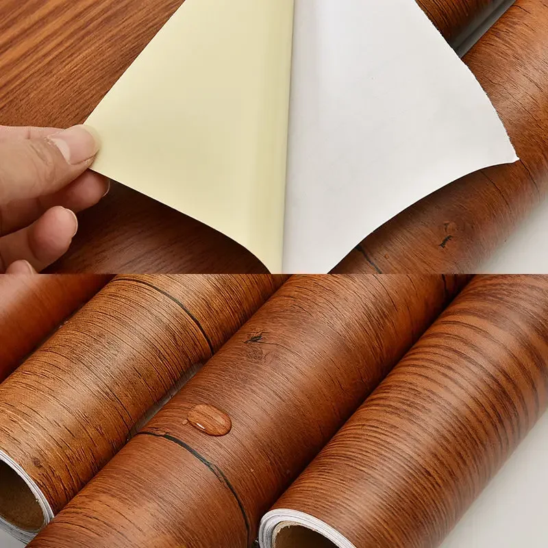 ไม้ DIY สติกเกอร์ PVC กันน้ําวอลเปเปอร์ตกแต่งเฟอร์นิเจอร์สติ๊กเกอร์ติดผนังตกแต่งบ้านกระดาษเหนียวรูปลอก