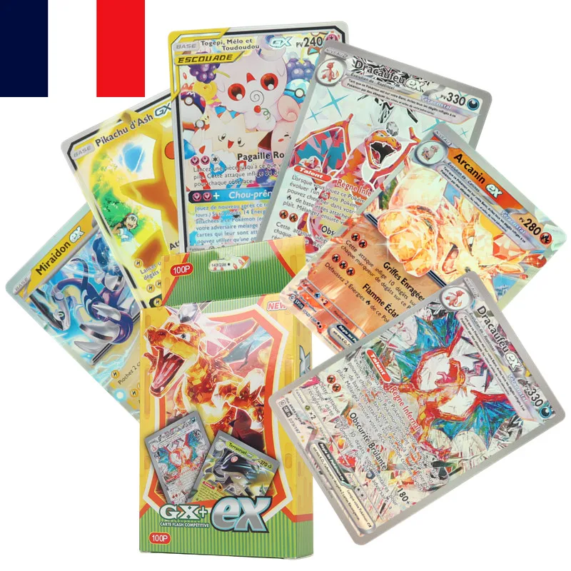 60-100 peças cartão pokémon versão francesa scarlet & violeta cartão raro cristal de titânio charizard ex gx tag mega pokemon cartão de batalha