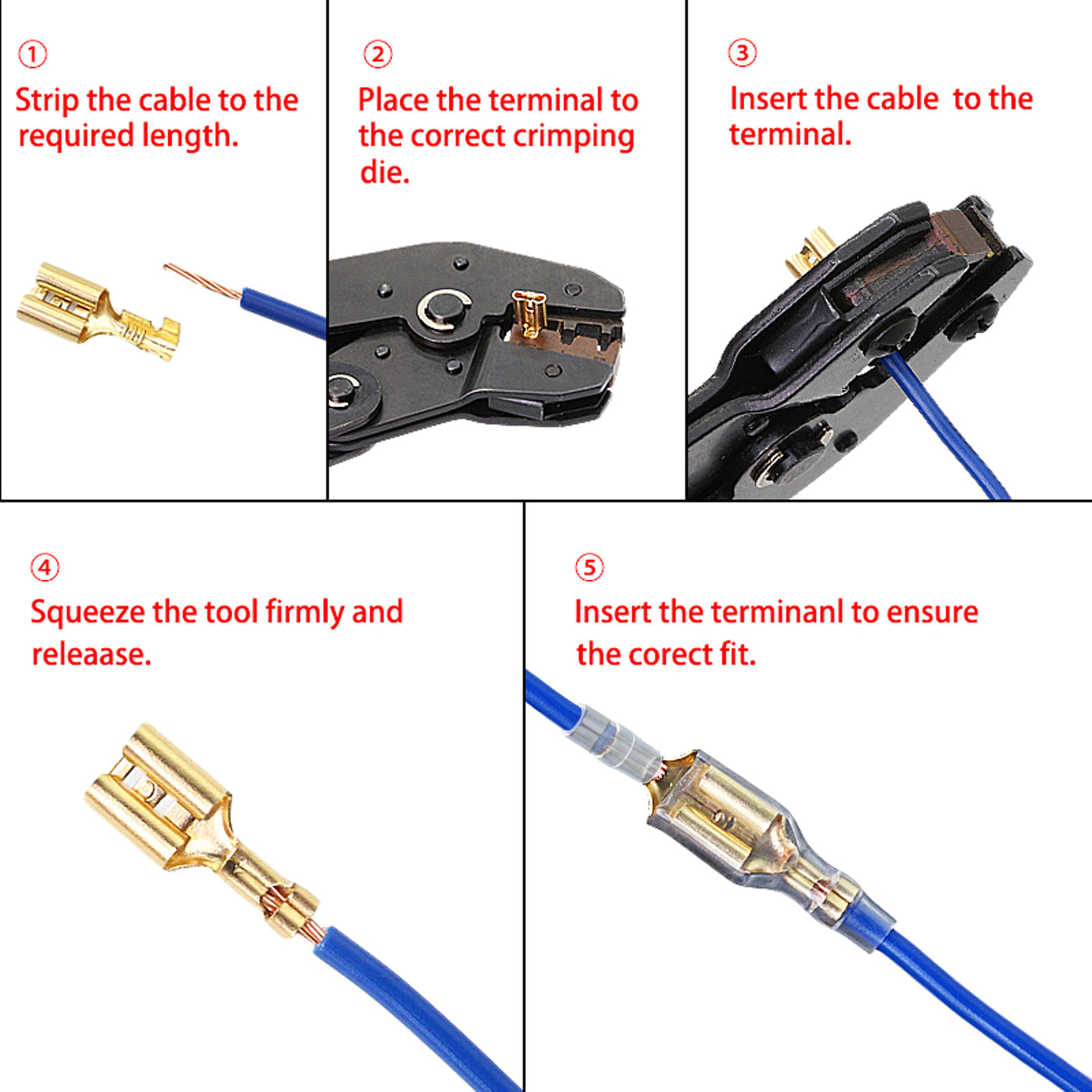 100/200 Uds 2,8/4,8/6,3mm conector de Terminal de engarzado hembra y macho juego de conectores de cable eléctrico de altavoz de coche de latón dorado/plateado