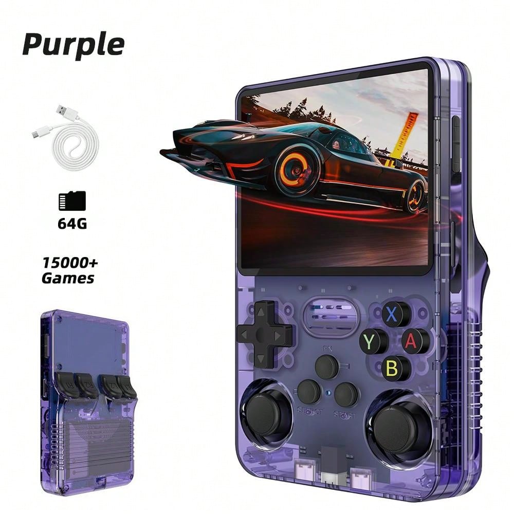 R36S Retro Handheld Game Console Linux System 3.5-inch IPS Screen 64G 20000+ Games  Portable Pocket  Gaming Console