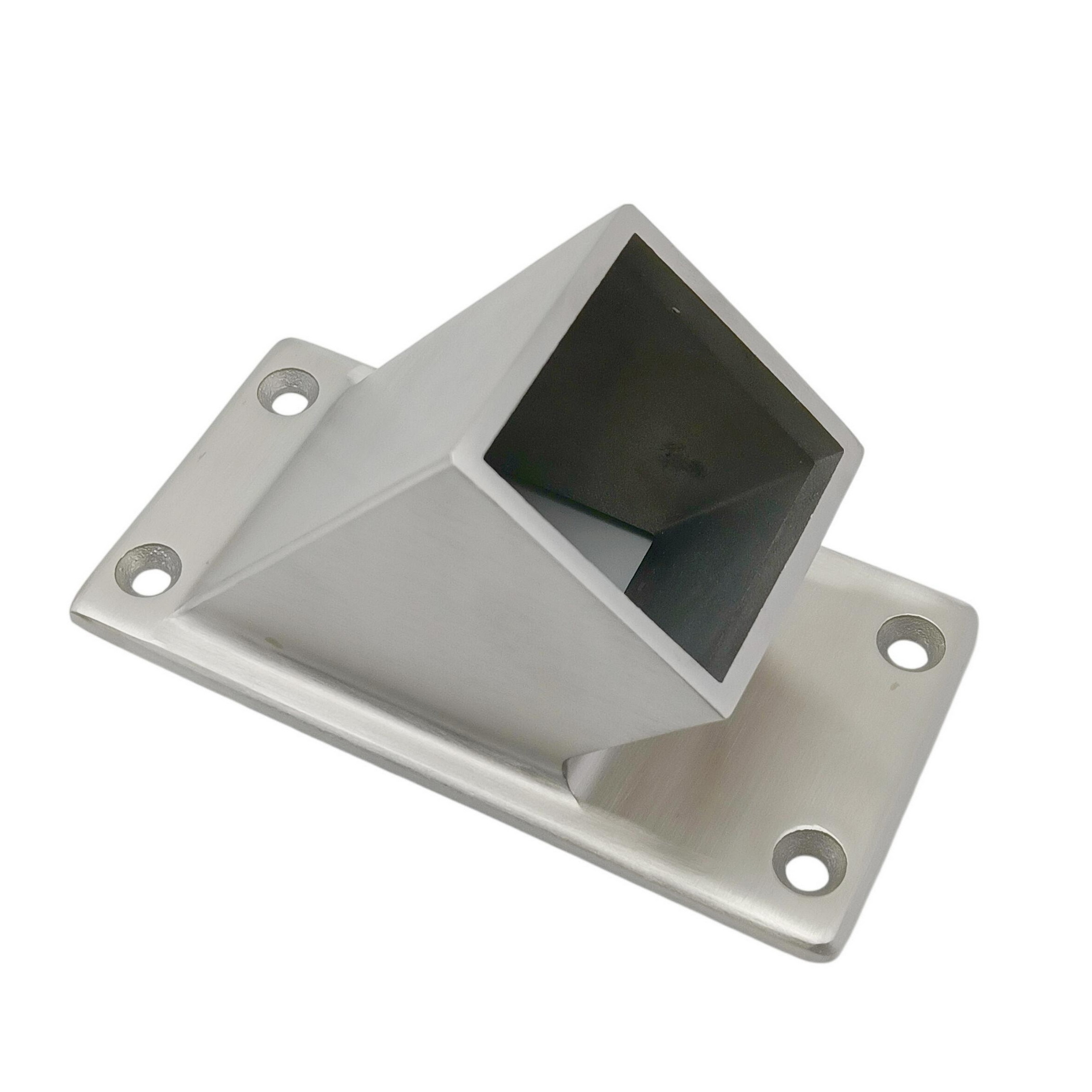 หน้าแปลนราวบันไดกลางแจ้งในร่มสแตนเลส 316 สําหรับท่อราวบันไดสี่เหลี่ยมขนาด 50.8 มม