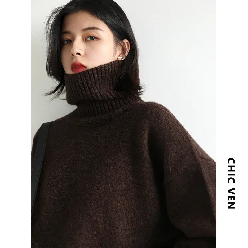 Sang Trọng VEN Nữ Áo Len Rời Cao Cổ Áo Len Ấm Chắc Chắn Áo Thun Chui Đầu Nón Kết Nam Nữ Cơ Bản Áo Lót Nữ Thu Đông 2022