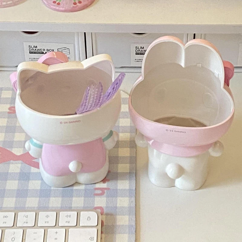 1pc Nette Cartoon Hallo Kitty Stift Container Student Schreibwaren Nette Mode My Melody Desktop Lagerung Stift Box Mädchen Ornament geschenk