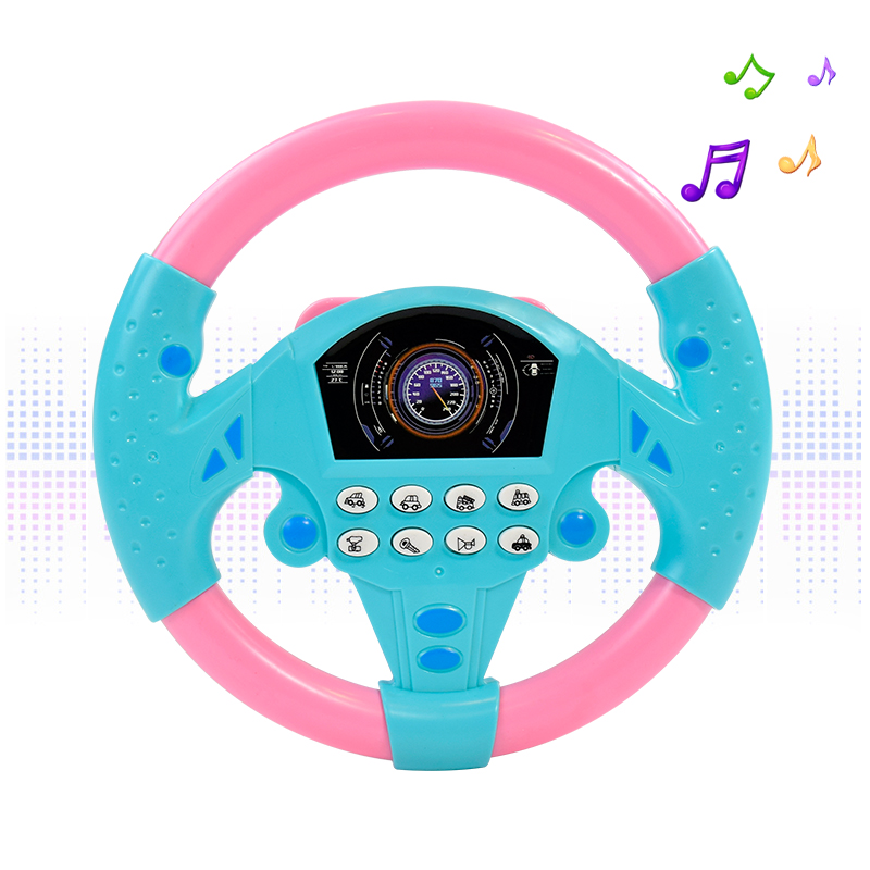 Volante elétrico brinquedo com som leve para bebês crianças educacional portátil simulado volante de condução brinquedos vocais