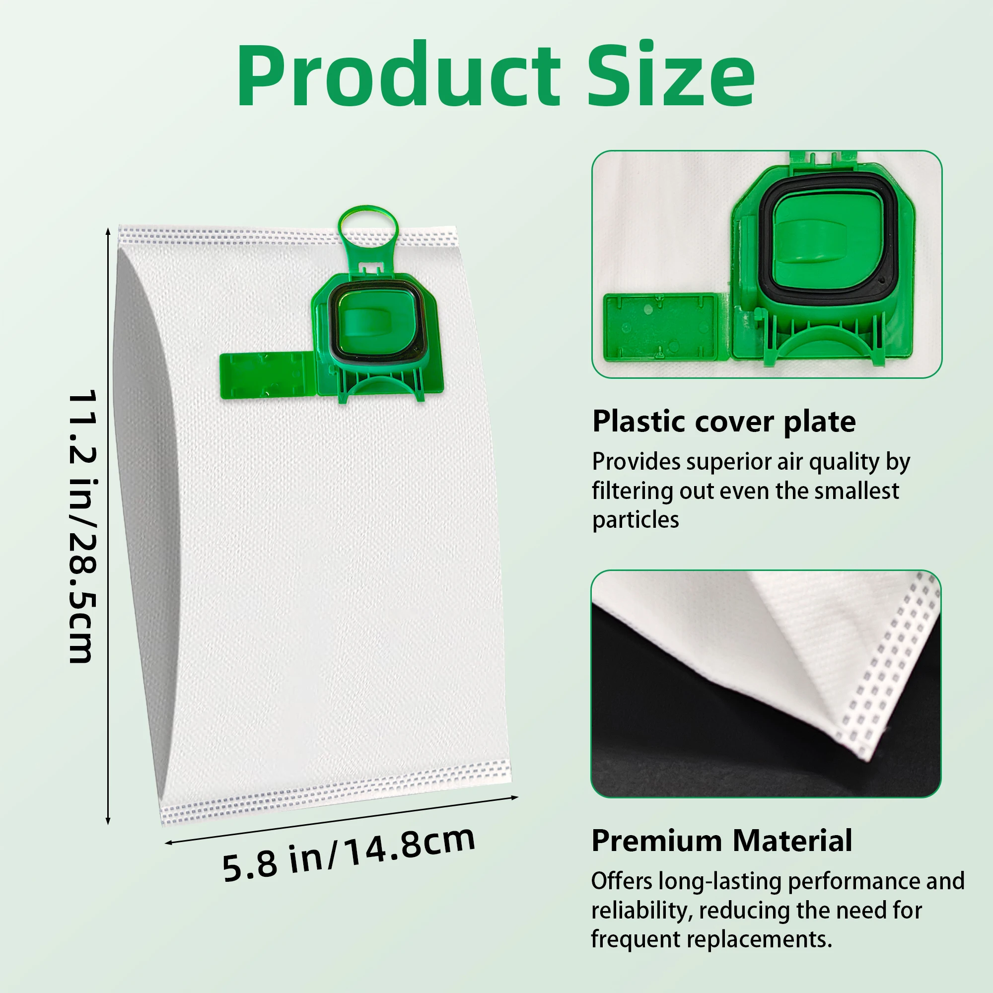 10 Pcs Dust Bag Compatible with Vorwerk VK140 VK150 Garbage Bag FP140 Bo Speed Kobold Vacuum Cleaner