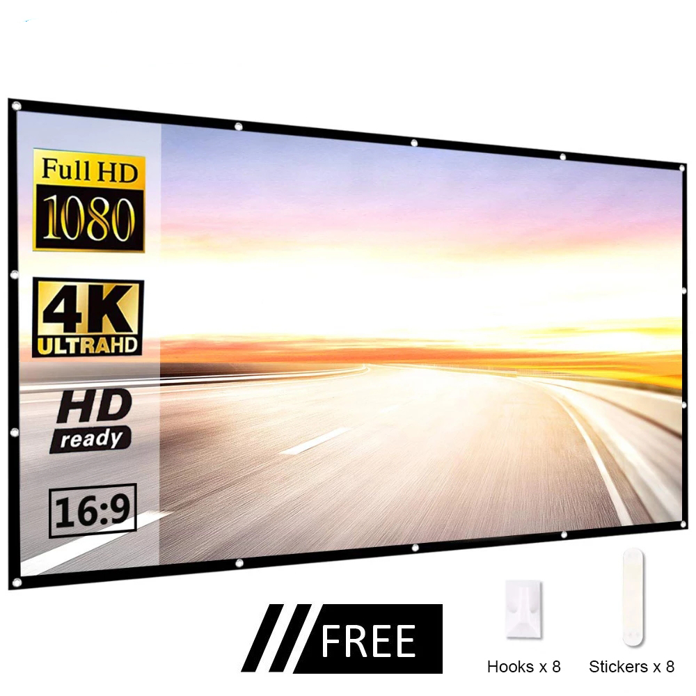 60 84 100 120 150 Zoll Projektor Leinwand Tragbare Projektion Leinwand 16:9, Outdoor Film Bildschirm Für Reise Heimkino Für HY300