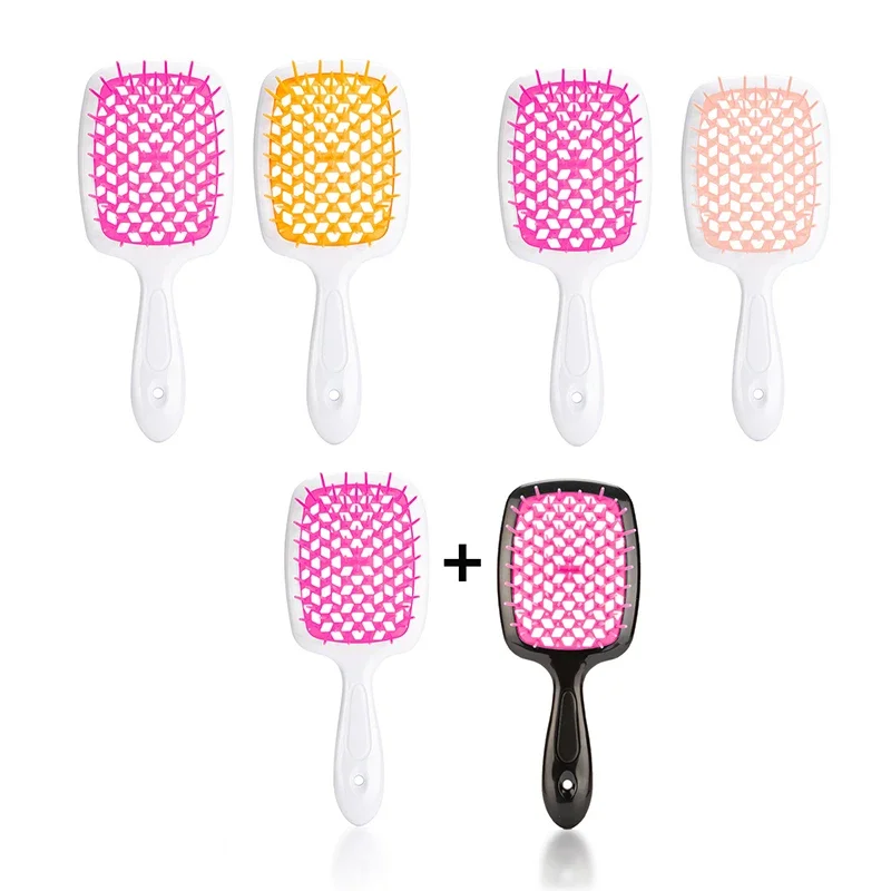 Zestaw 2 grzebieni do włosów antystatycznych do masażu skóry głowy, do włosów mokrych i suchych, szczotka do rozczesywania, grzebienie do stylizacji włosów, zestaw szczotek fryzjerskich do salonu.