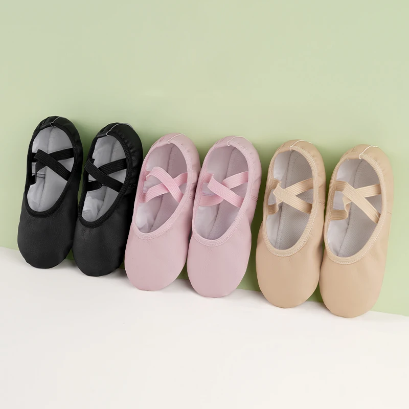 Mädchen Kinder PU Leder Ballett Schuhe Tanz Hausschuhe Weichen sohlen Ballett Schuhe Weiche Gymnastik Yoga Tanz Training Schuhe für kind