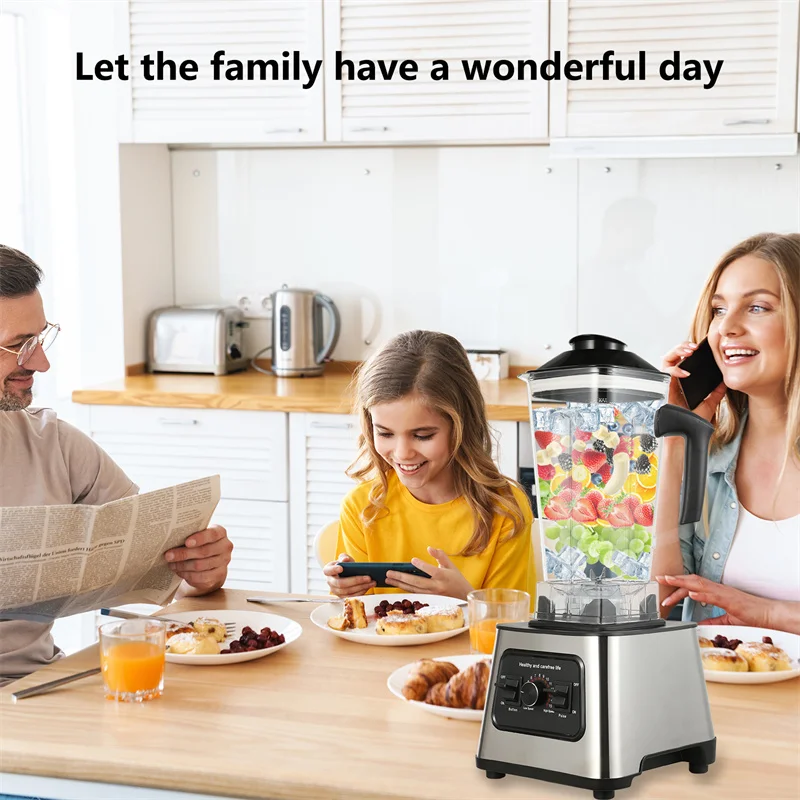 Mocny blender 6000W, mikser, wyciskarka do soków, blender do smoothie, blender stołowy, pojemnik 2,5L, robot kuchenny, blender do lodu, orzechów i owoców.