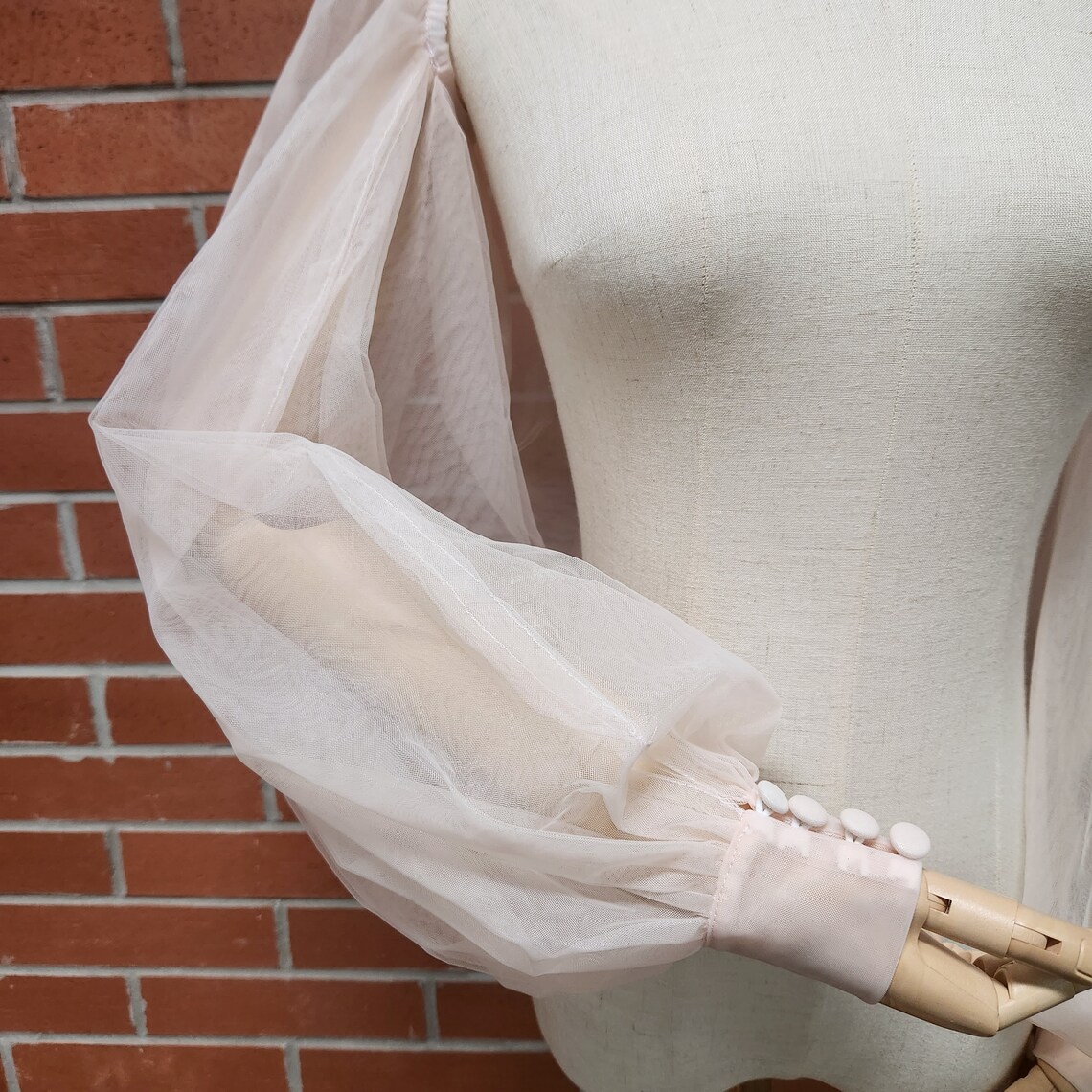 Hochzeitsaccessoires Puffy Full Sleeves Tüll Brauthandschuhe Transparente Handschuhe Brautaccessoires Ärmel