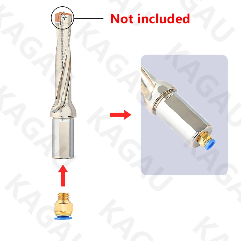3D 5D 8D 10D internal cooling JCD Crown drill rod diameter 10-25mm for insert HCD High efficiency precision insertable U drill