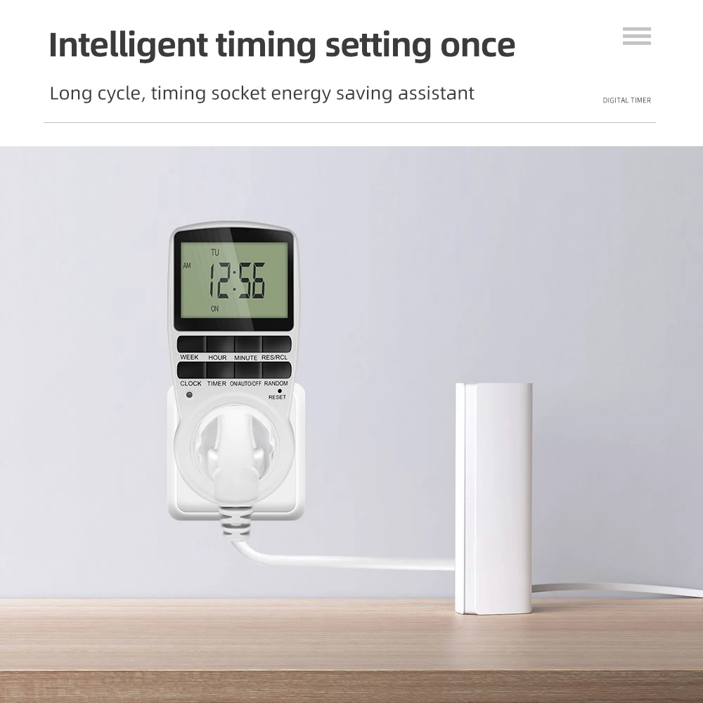 Digital Timer Switch EU Programmable Electronic Timing Socket US UK FR AU Plug Outlet Kitchen Appliance Time Control Day/Hour