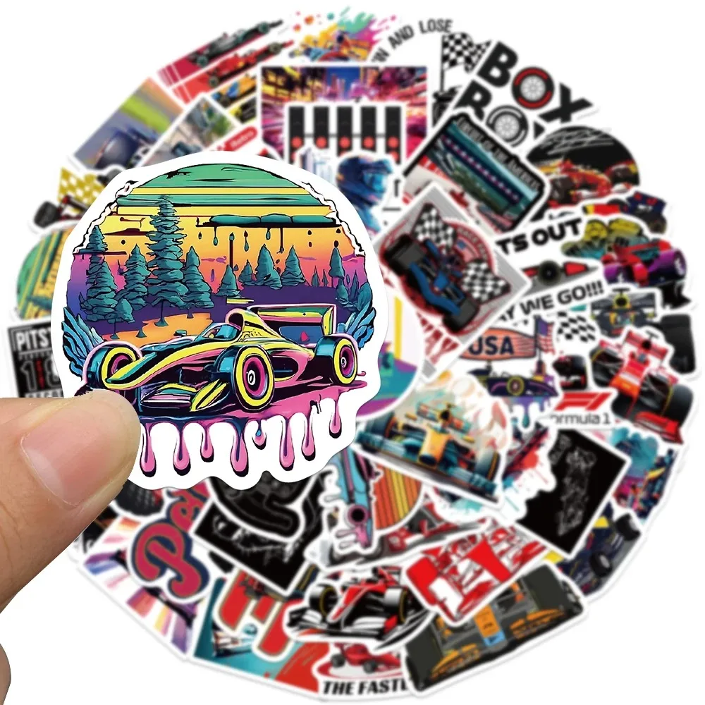 10/30/50pcs F1 Formula One Racing สติกเกอร์การ์ตูนตลก Graffiti Decal แล็ปท็อปสเก็ตบอร์ดรถจักรยานยนต์จักรยานสติกเกอร์