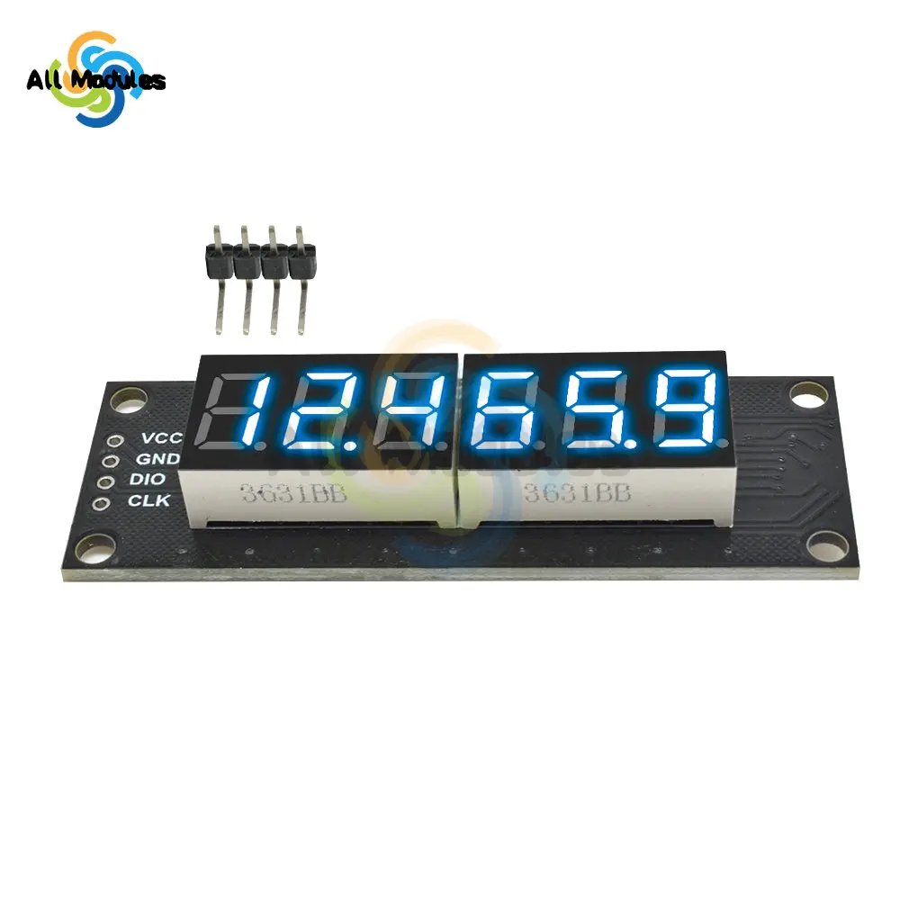 Pantalla LED Digital TM1637 de 0,36 pulgadas, 6 bits, módulo de pantalla LED Digital de 7 segmentos, interfaz de E/S, 5 colores disponibles para Arduino