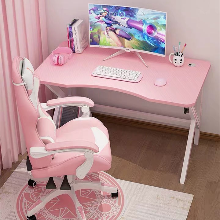 Hồng Chơi Game Bàn Làm Việc Bé Gái Bàn Học Bàn Laptop Máy Tính Bàn Ghế Sống Game Thủ Nhà Sống Để Bàn Phòng Ngủ Để Bàn Game Thủ Bàn Làm Việc