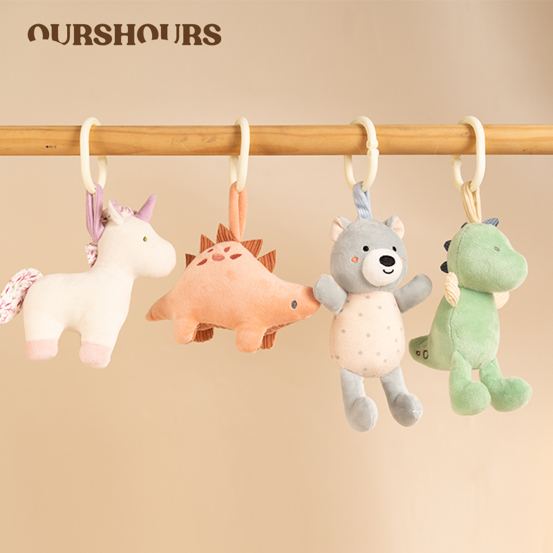 Cartoon Animal Baby Stroller Bed Hanging Toy for Boys Girls Rattles Soothing Toy Newborn Gifts Toddlers Early Educational Toys