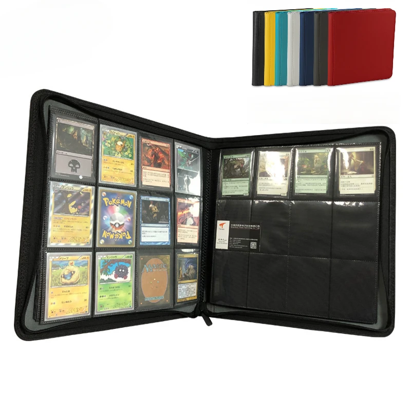 12 Taschen PU Fußball Baseball Kartenbinder Sammelkartenhalter mit Ärmeln Karten Sammler Album Halten 480 Karten