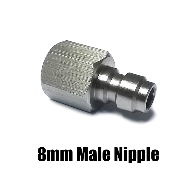 3pcs Quick Disconnect Charging Adaptor 8mm Male Pulg Coupler Connector Stainless Steel M10*1 1/8BSPP 1/8NPT