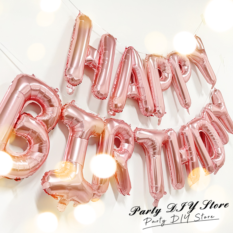 13 pçs balão de aniversário rosa ouro cor folha carta balões conjunto feliz aniversário decoração globos crianças fontes festa