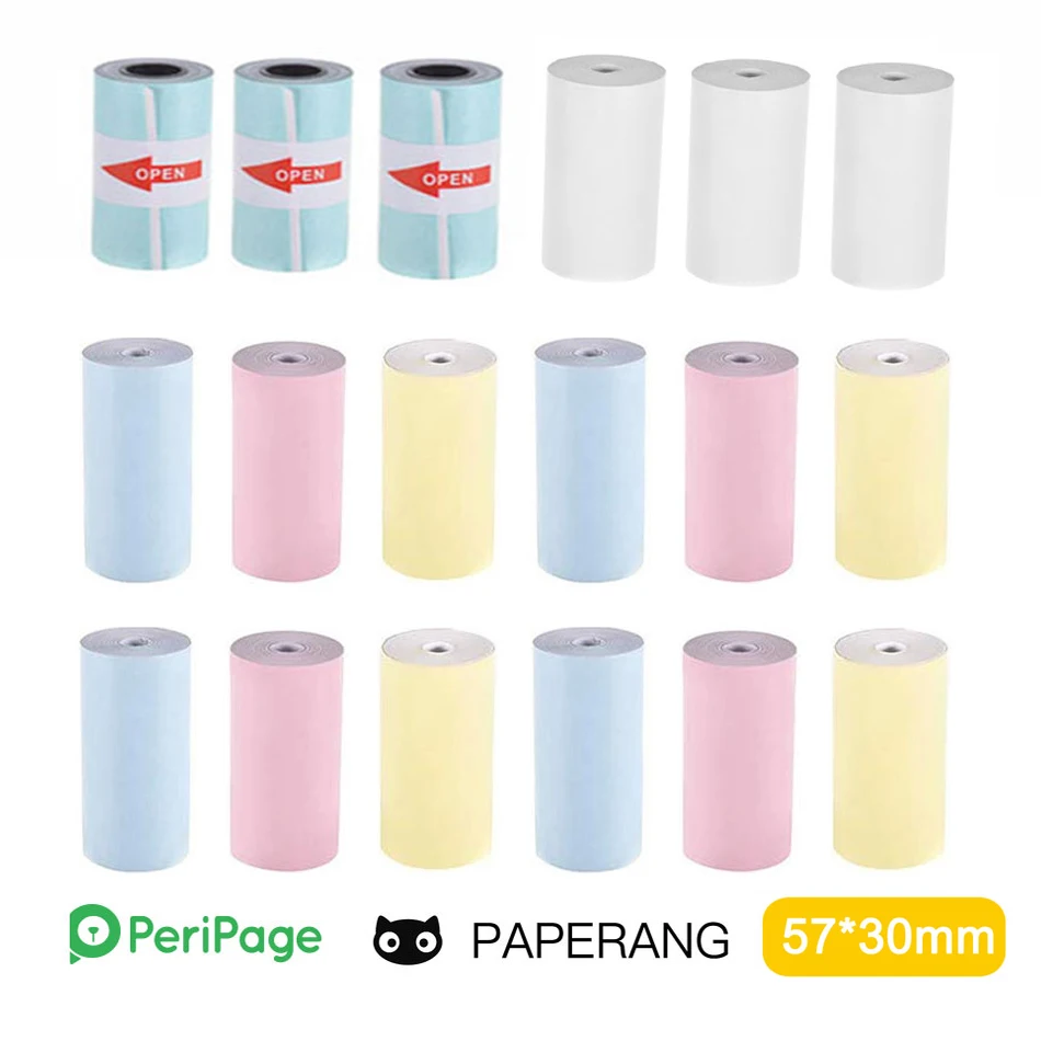 Papier blanc pour imprimante thermique, autocollant de document, ours vierge, étiquette, sans BPA, Jeep 3-10 ans, accessoires pour mini imprimante domestique