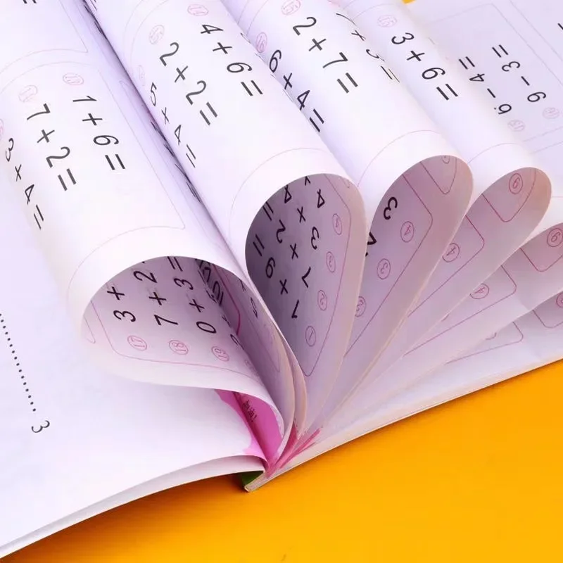 64 Pages / Book of Children's Addition and Subtraction Learning Math Students Handwriting Preschool Mathematics Exercise Books