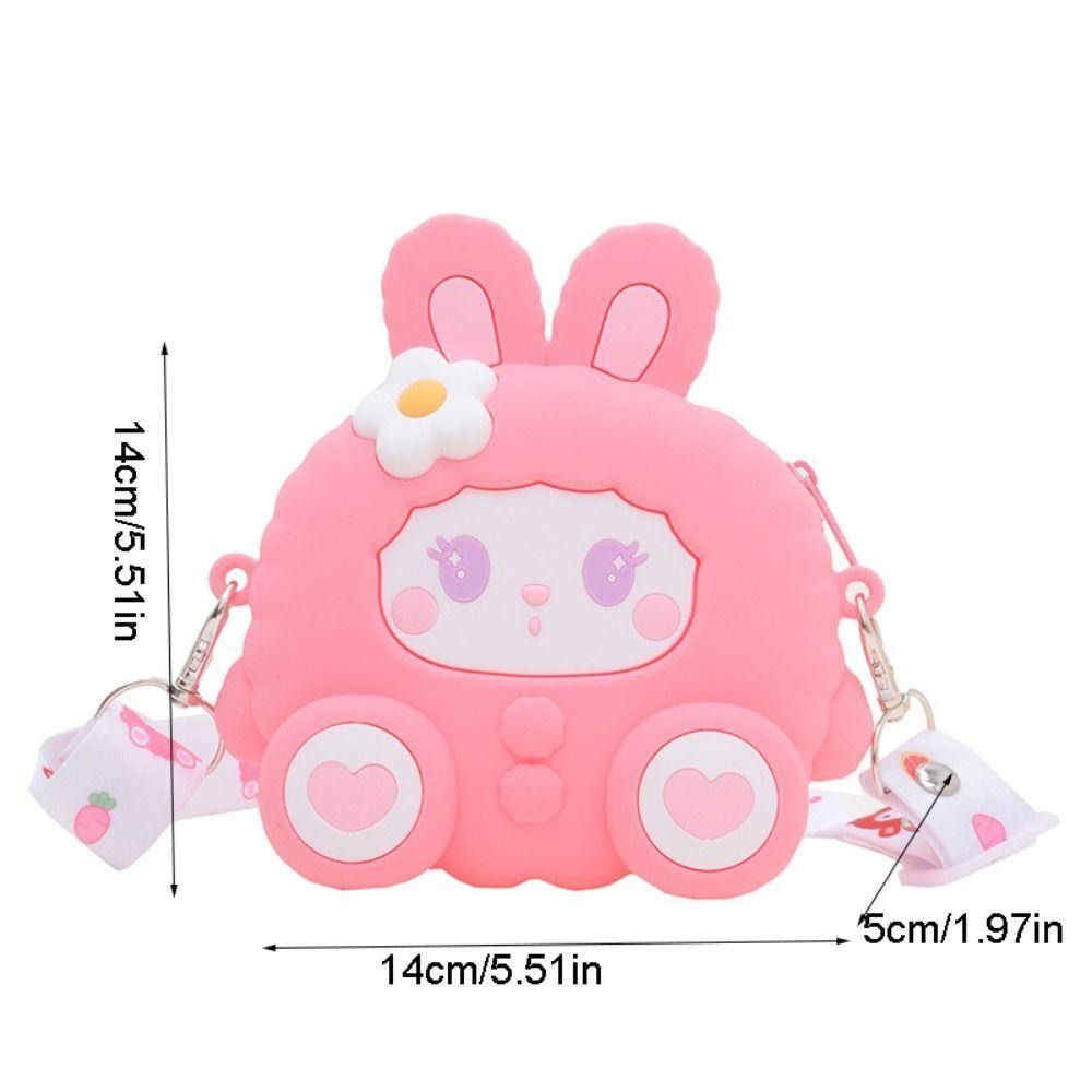 Cartoon Umhängetasche Mode Kaninchen form Silikon multifunktion ale Reiß verschluss tasche Geldbörse täglich