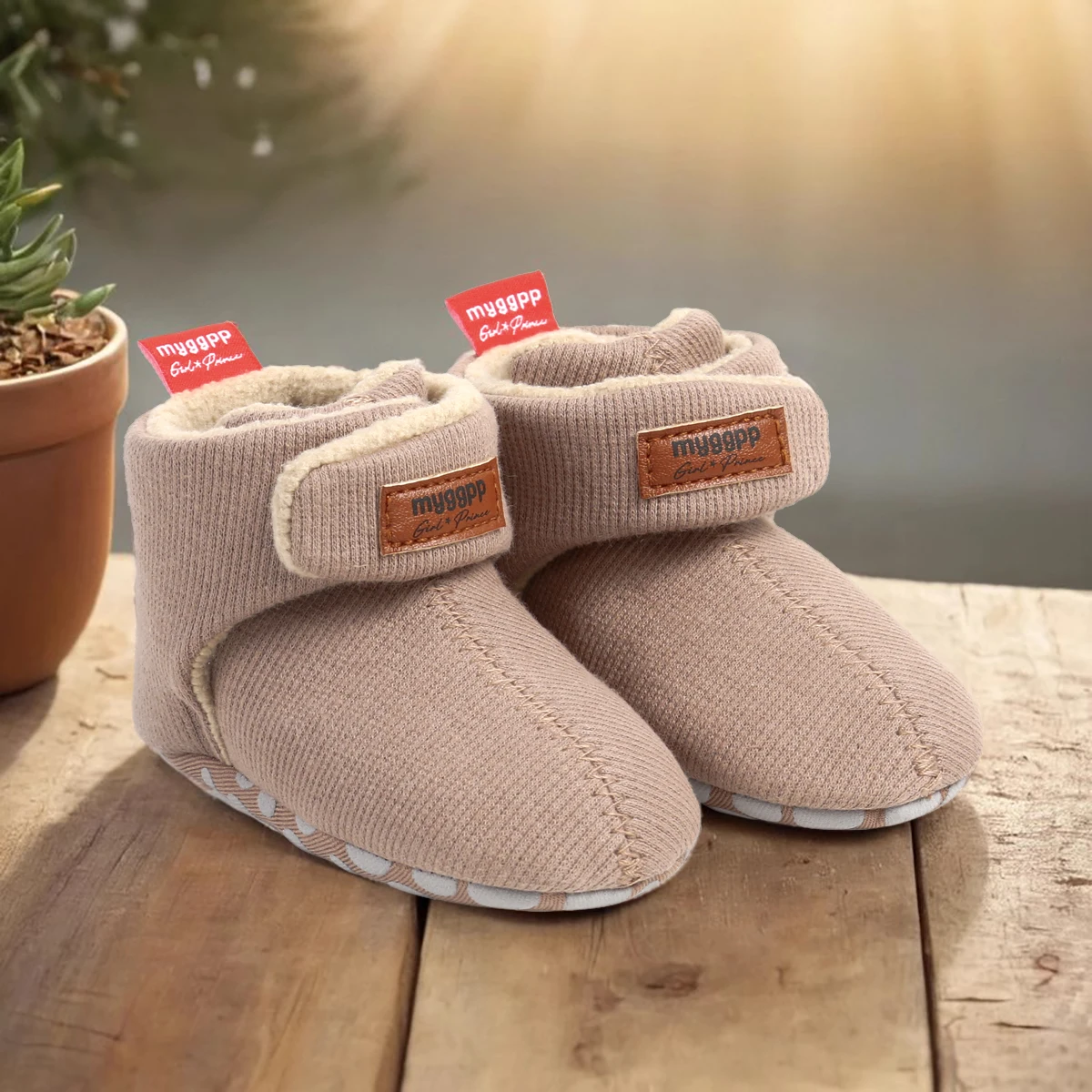 Bebê recém-nascido menino menina botas de lã macia ficar em chinelos infantis meias sapato antiderrapante pinça criança primeiros caminhantes inverno tornozelo