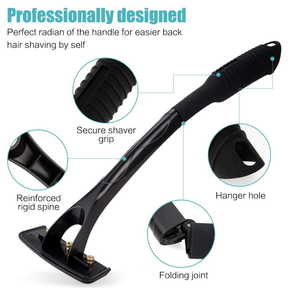 Safety Long Handle Folding Back Shaver Body Shaver Back Hair Trimmer Body Leg Back Razor Shaver Epilator Hair Removal Tool