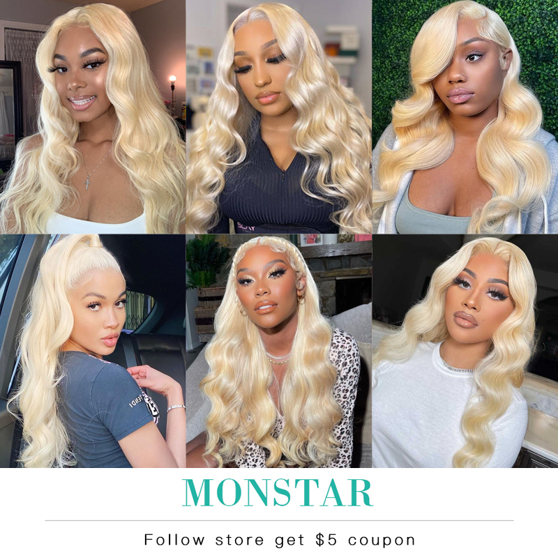 13X6 13x4 5x5 4X4สีบลอนด์ปิดด้วยลูกไม้ด้านหน้า HD 613เส้นผมมนุษย์ลอนตัว30 40นิ้วมัดด้วยการถัก3เส้นสไตล์บราซิล