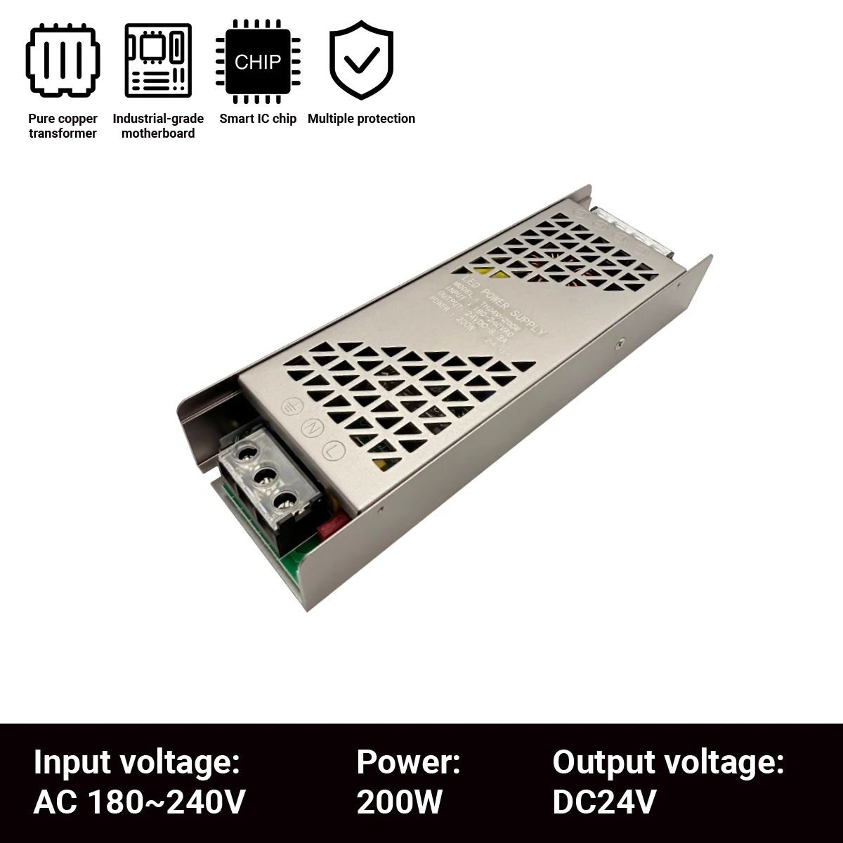Ultra Thin Driver For LED Strips Constant Voltage Power Supply DC 12V/24V Lighting Transformers Mini60W 100W 150W 200W 300W 400W