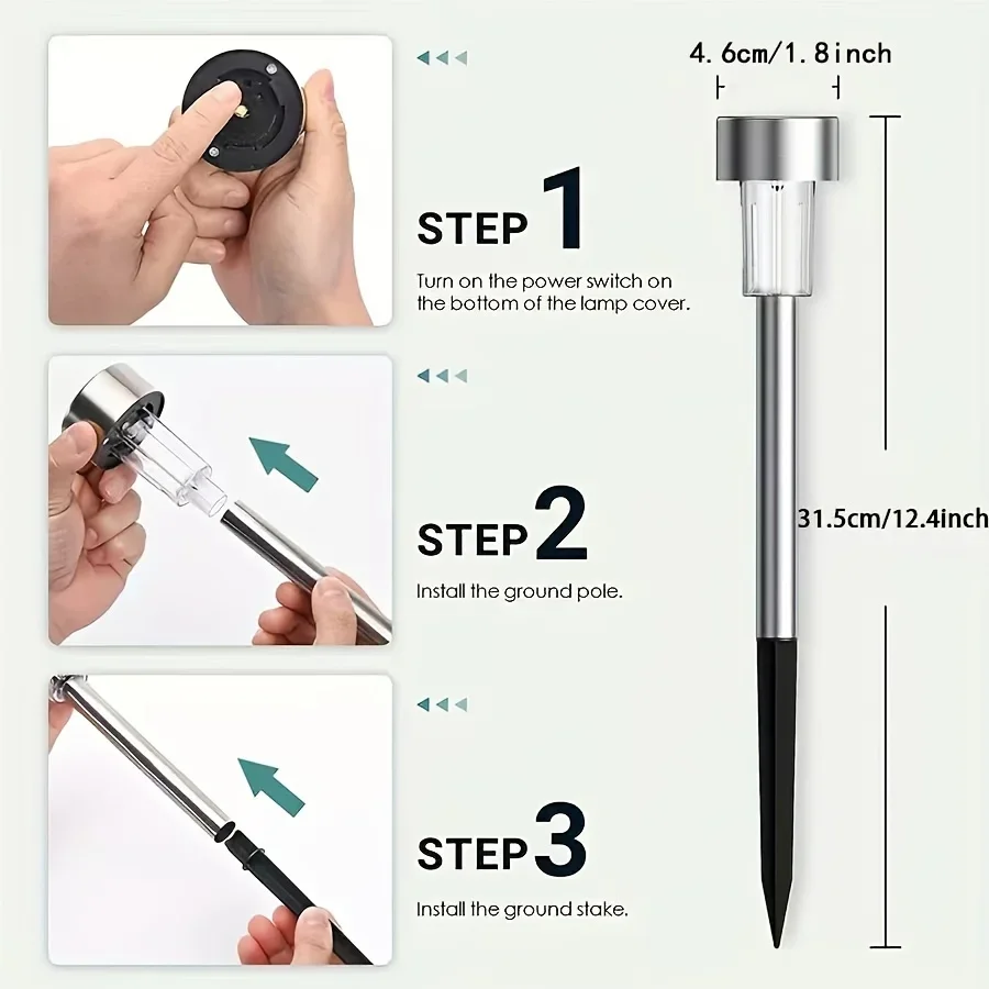 Luces solares para césped y paisaje al aire libre, luces de jardín, luces decorativas impermeables para caminos, Patio, patios, pasarelas