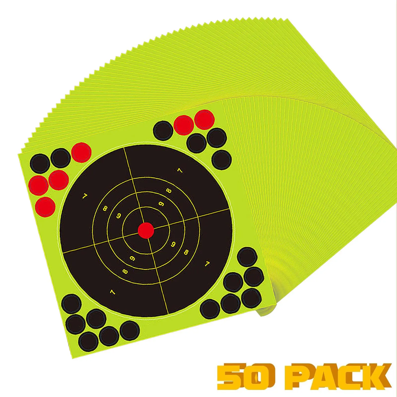 8x8-Inch Splash Shooting Target Fluorescent Burst And Patch Sticker Reactive Target - Shooting Training And Target Practice