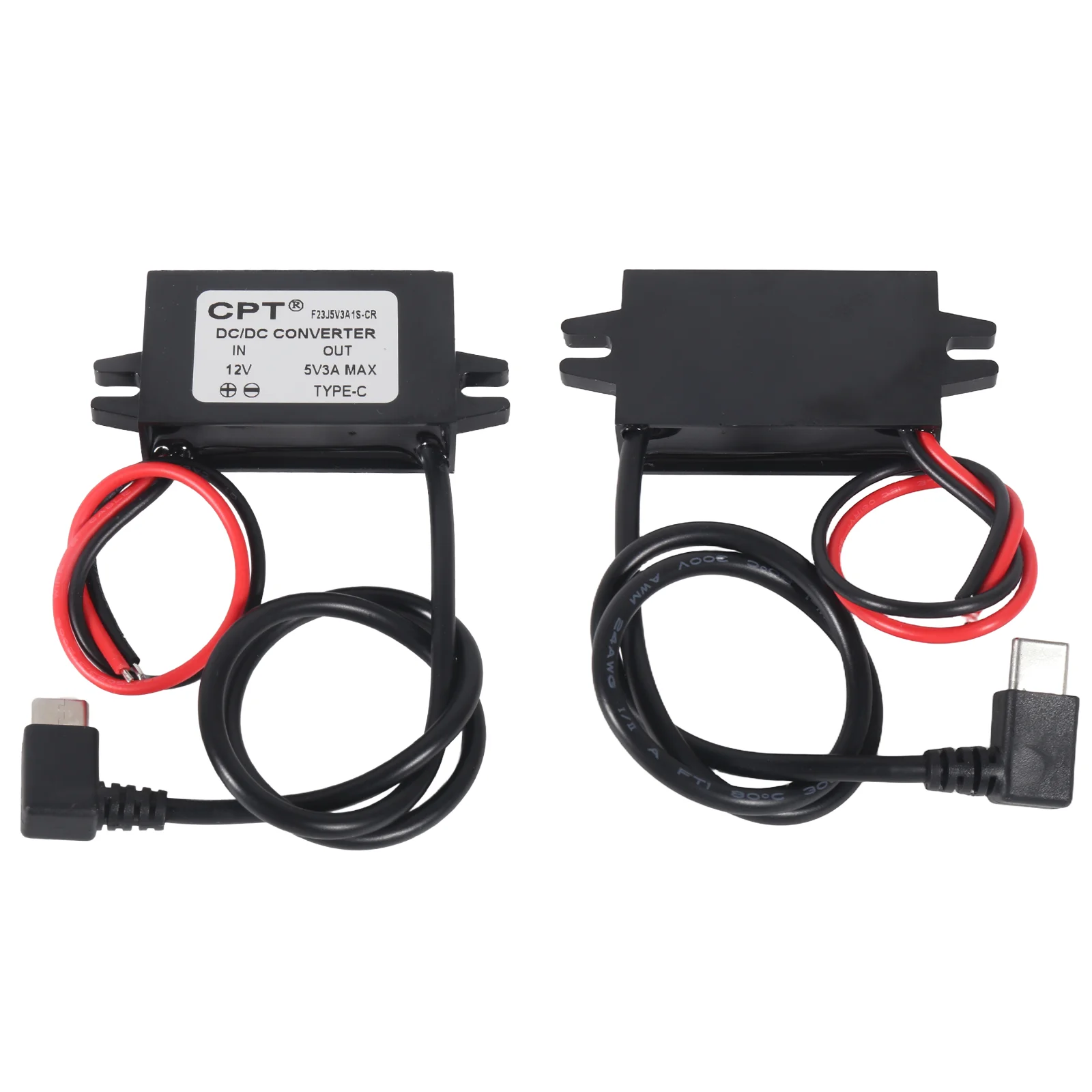Convertidor impermeable de 12V a 5V, módulo reductor de DC-DC, adaptador de corriente USB-A hembra/Tipo C/doble USB/conector de cable abierto