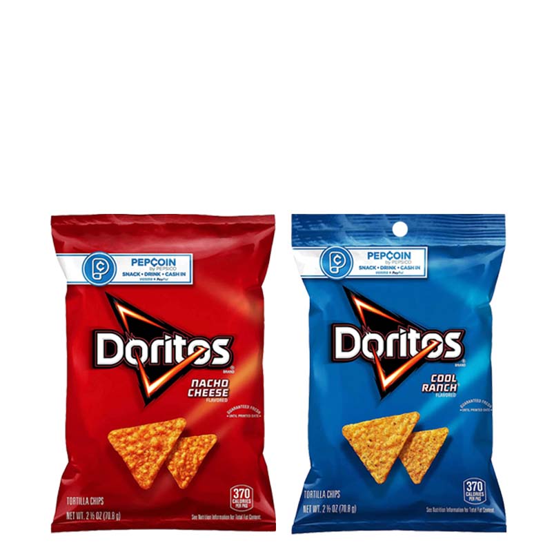 Doritos Nacho Cheese Tortilla Chips/Cool Ranch Tortilla Chips 2.5 oz(70.8g)*4 packs
