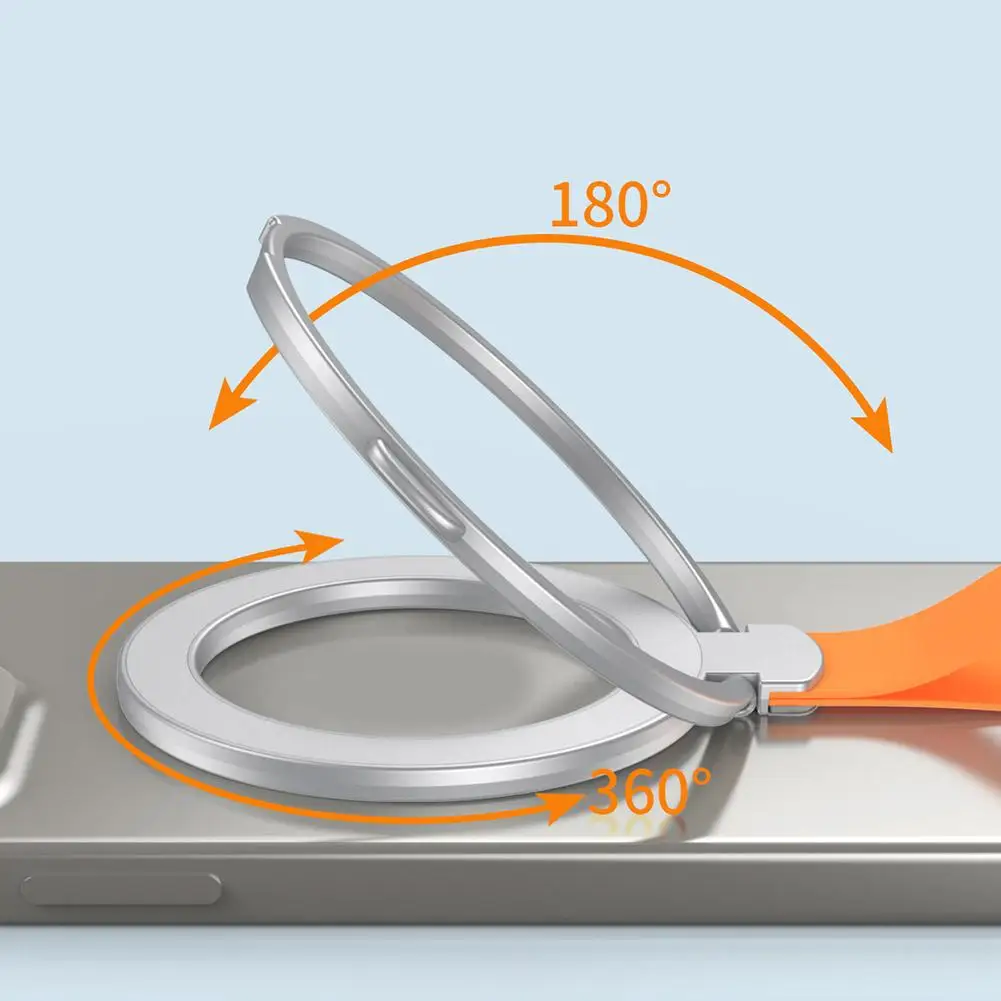 iphone15 14 13 12 시리즈 데스크탑 AlloyBuckle 스탠드 용 실리콘 코드 회전 킥 스탠드가있는 MagSafe 마그네틱 링 전화 홀더