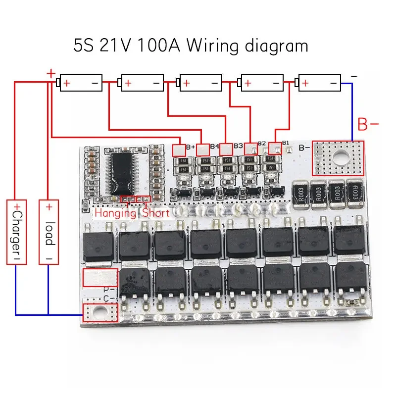 3S/4/4S/5S BMS 12V 16.8V 21V 3.7V 100A Li-ion Lmo ternary Lithium Pin Bảo Vệ Mạch Li-Polymer Cân Bằng Sạc