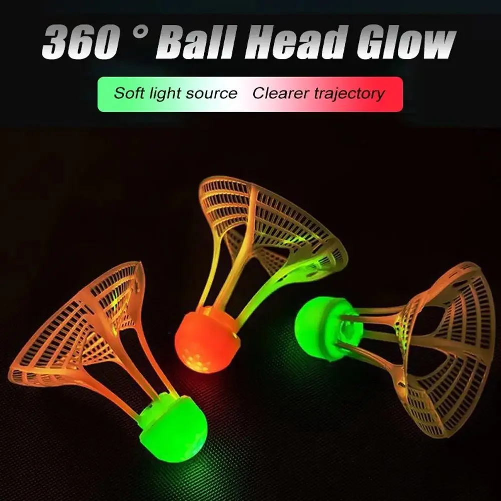 1 PC GLOW-In-The-Dark Windproof แบดมินตันแบดมินตันลูกบอลลมความต้านทานการฝึกอบรมอุปกรณ์เสริม Night อุปกรณ์กีฬากลางแจ้ง