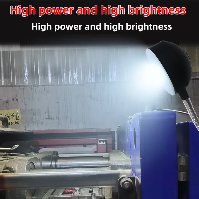8/12/20W LED Machine Tool Working Lamp Workshop Magnetic Base Gooseneck Sewing Machine Lathe CNC Equipment Lighting 110-220V