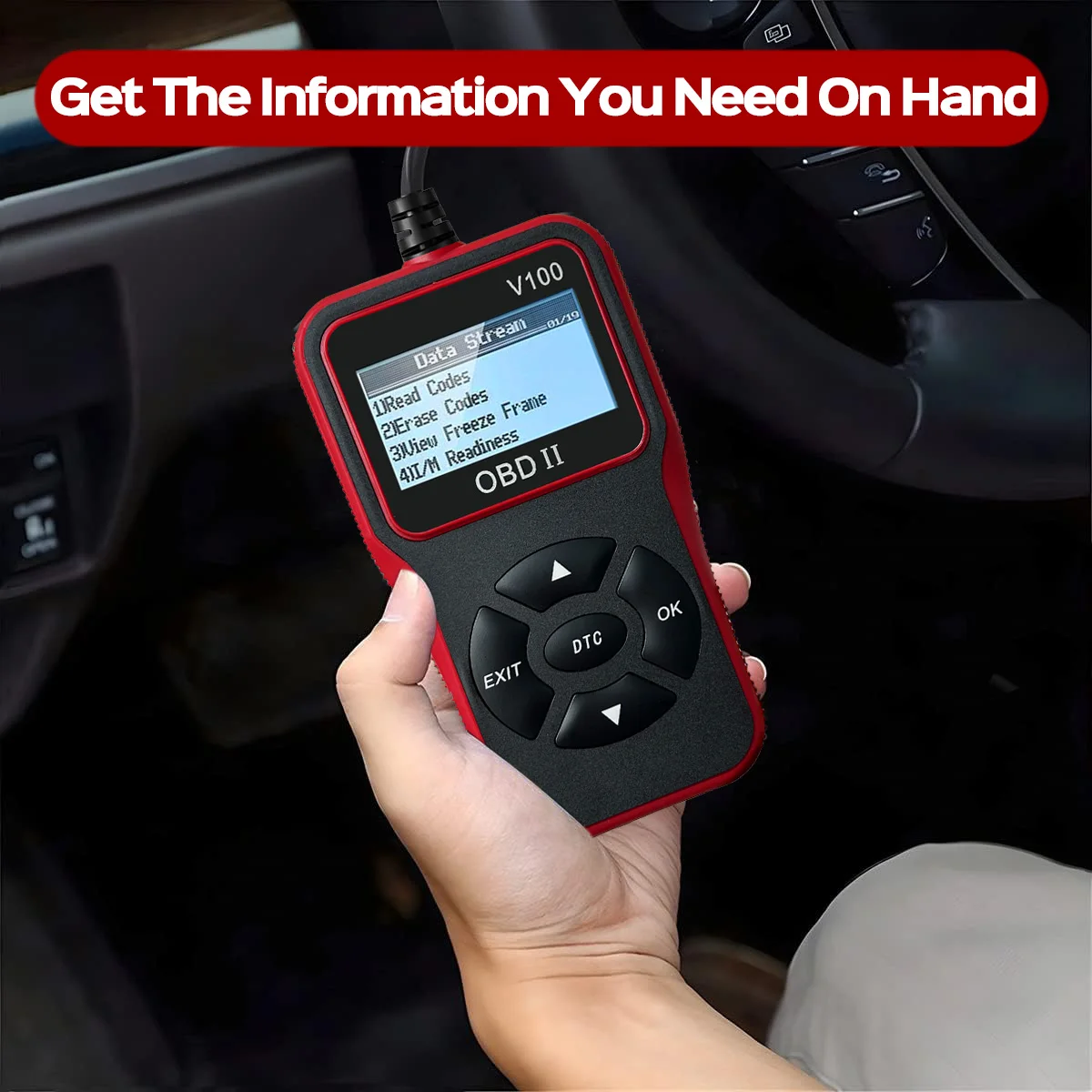 Lector de código de coche, escáner OBD2, escáner de fallos de luz del motor, herramienta de escaneo de diagnóstico de prueba de batería
