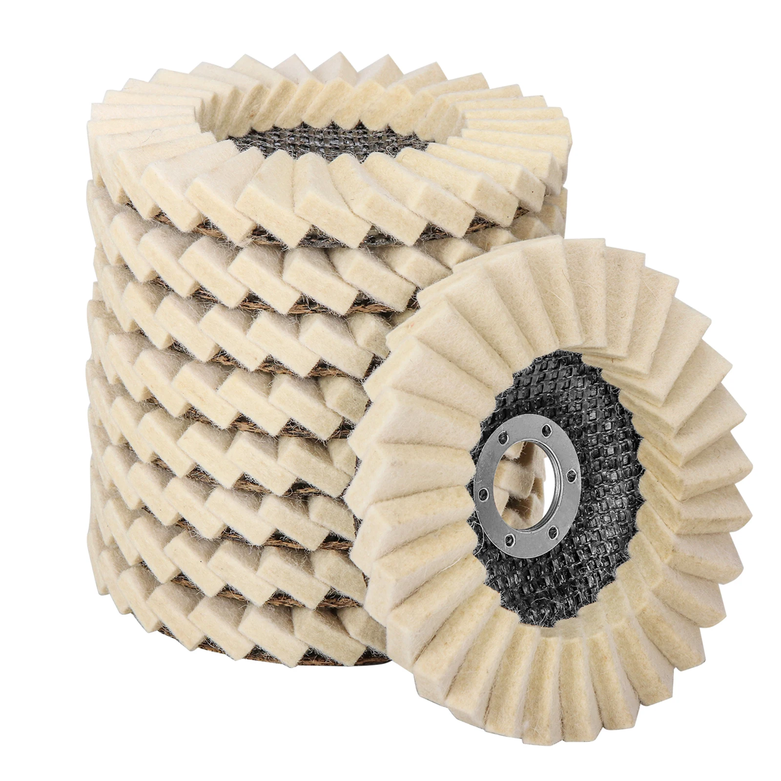 3/4/4.5/5 นิ้วล้อขัดขนสัตว์ Buffing Pads เครื่องบดมุมอุปกรณ์เสริมแผ่นบด forMetal แก้วเซรามิค Polishing2-10Pcs