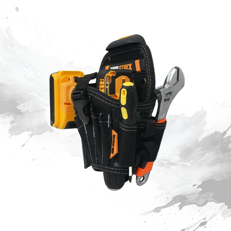 TOOLSTACK Large Drill Holster Pouch Bit Pouch for Tool Belt Hand Electric Drill Belt Bag Portable Waist Tool Bag Storage Toolkit