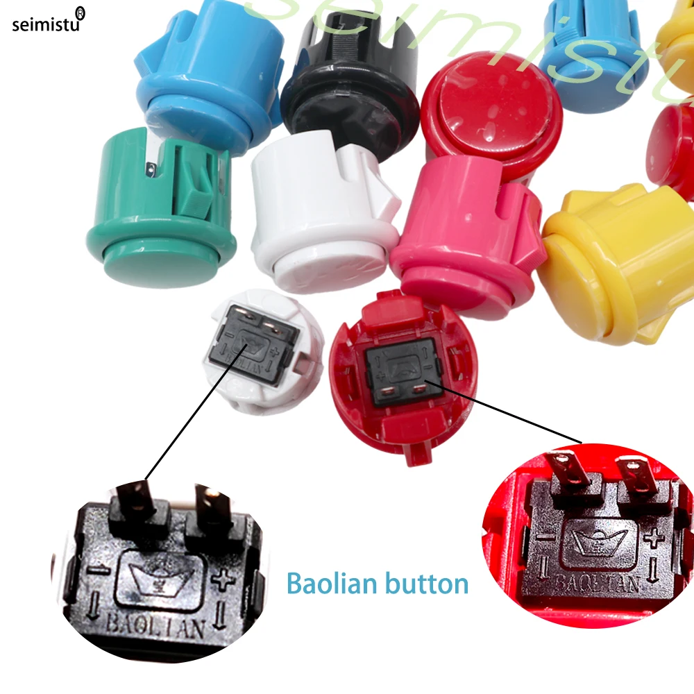 10 Stück Arcade-Drucktaster, Sanwa Hitachi Controller, Neo Geo, Arcade-Joystick, DIY-Kit, Mikroschalter-Taste, 24 mm, 30 mm Tasten