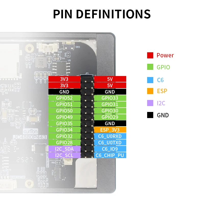 Placa de desarrollo ESP32P4 táctil capacitiva IPS de 4,3 pulgadas 480*800 Placa de desarrollo ESP32-C6