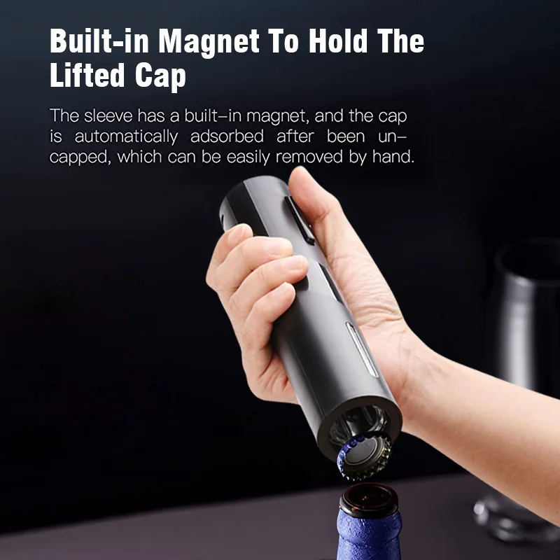 ที่เปิดขวดไวน์ไฟฟ้าอัตโนมัติสําหรับเบียร์ USB และแบตเตอรี่ ที่เปิดขวดเบียร์ Corkscrew ที่เปิดฝาเบียร์ไวน์อุปกรณ์ครัว