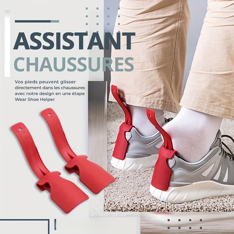 2 pezzi di ausilio per scarpe, ausilio per scarpe pigre, scarpa con clacson, calzascarpe in plastica per aiutante di sollevamento si adatta a tutte le scarpe