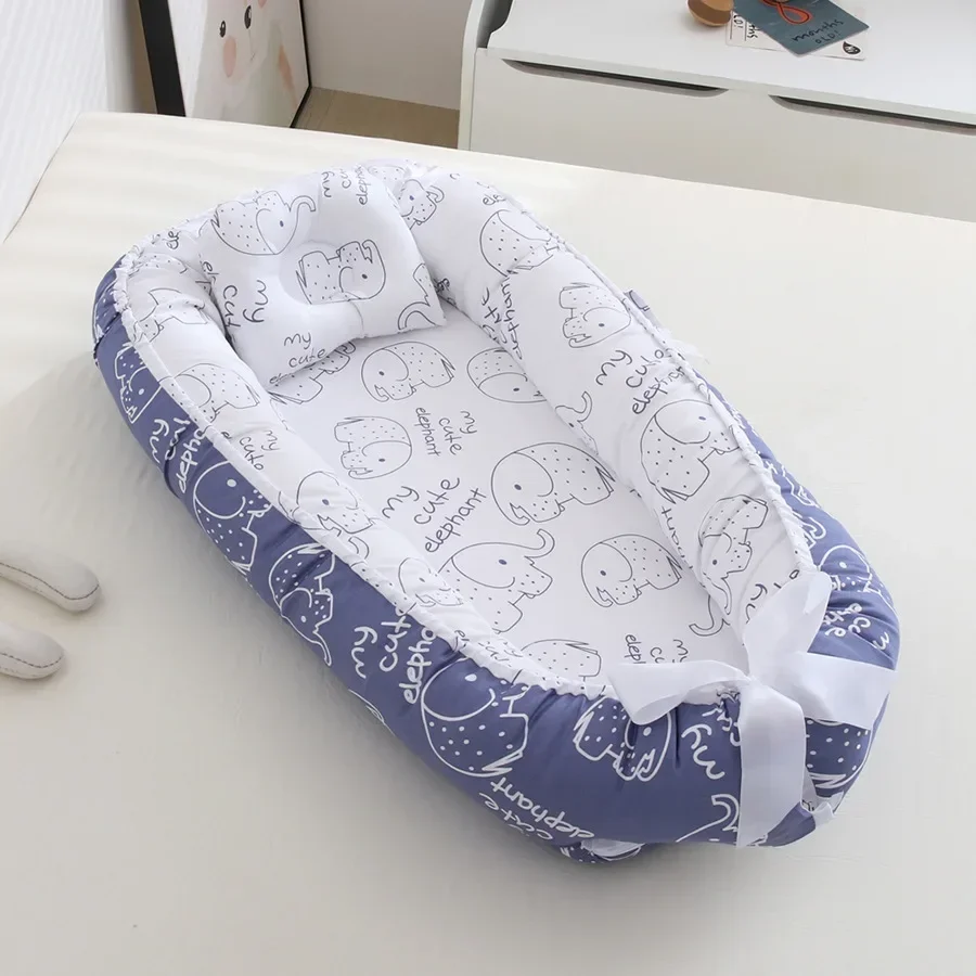 ทารกแรกเกิด Co-sleeping เตียง Nest สําหรับทารกพ่อแม่ข้างเตียง COT เด็กวัยหัดเดิน Bassinet รั้วกันชนเปลทารก Cradle หมอนหัว
