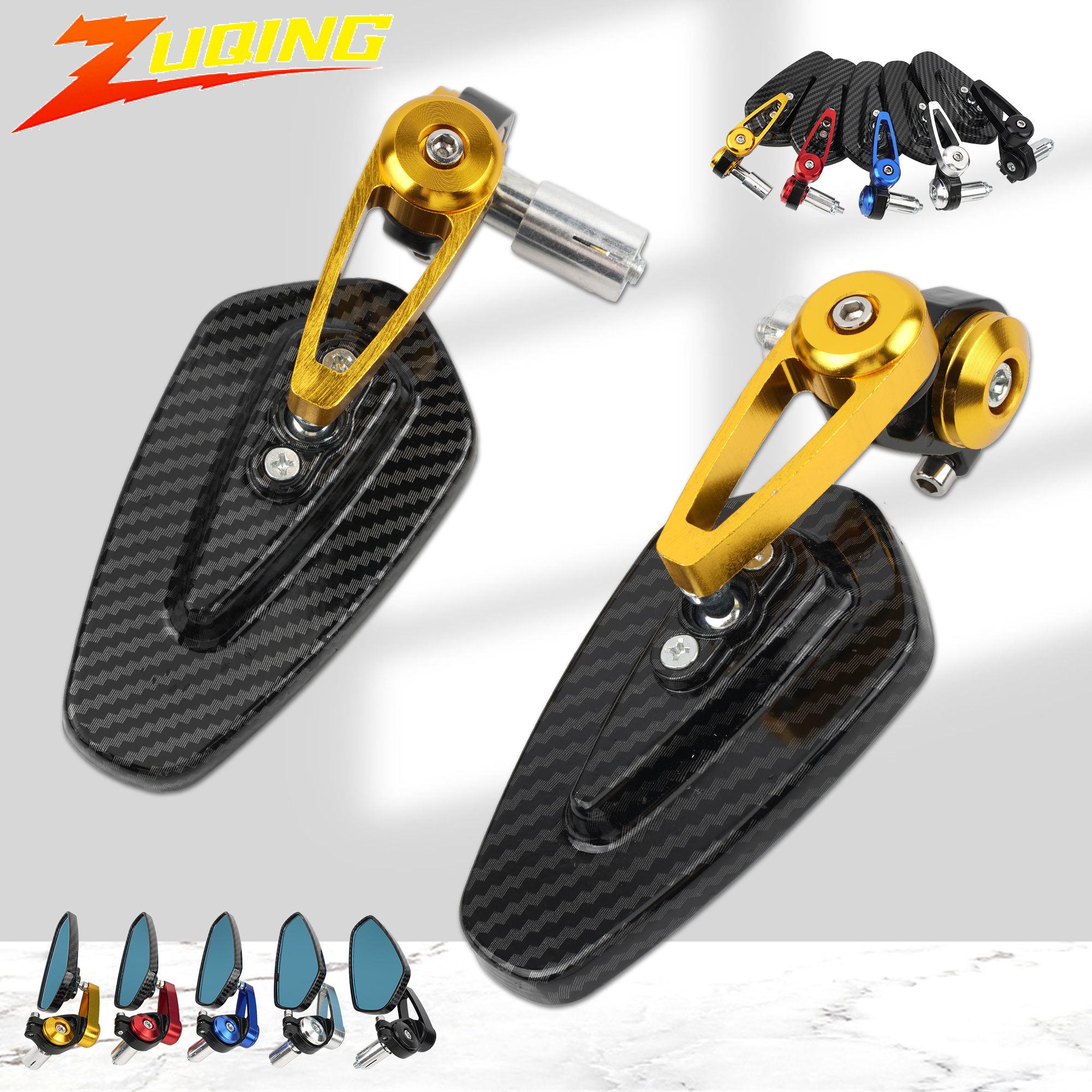 7/8 "22mm CNC Motorfiets Achteruitkijkspiegels Universele Helder Glas Scooter Bar End Stuur Spiegel Achteruitkijkspiegel Accessoires