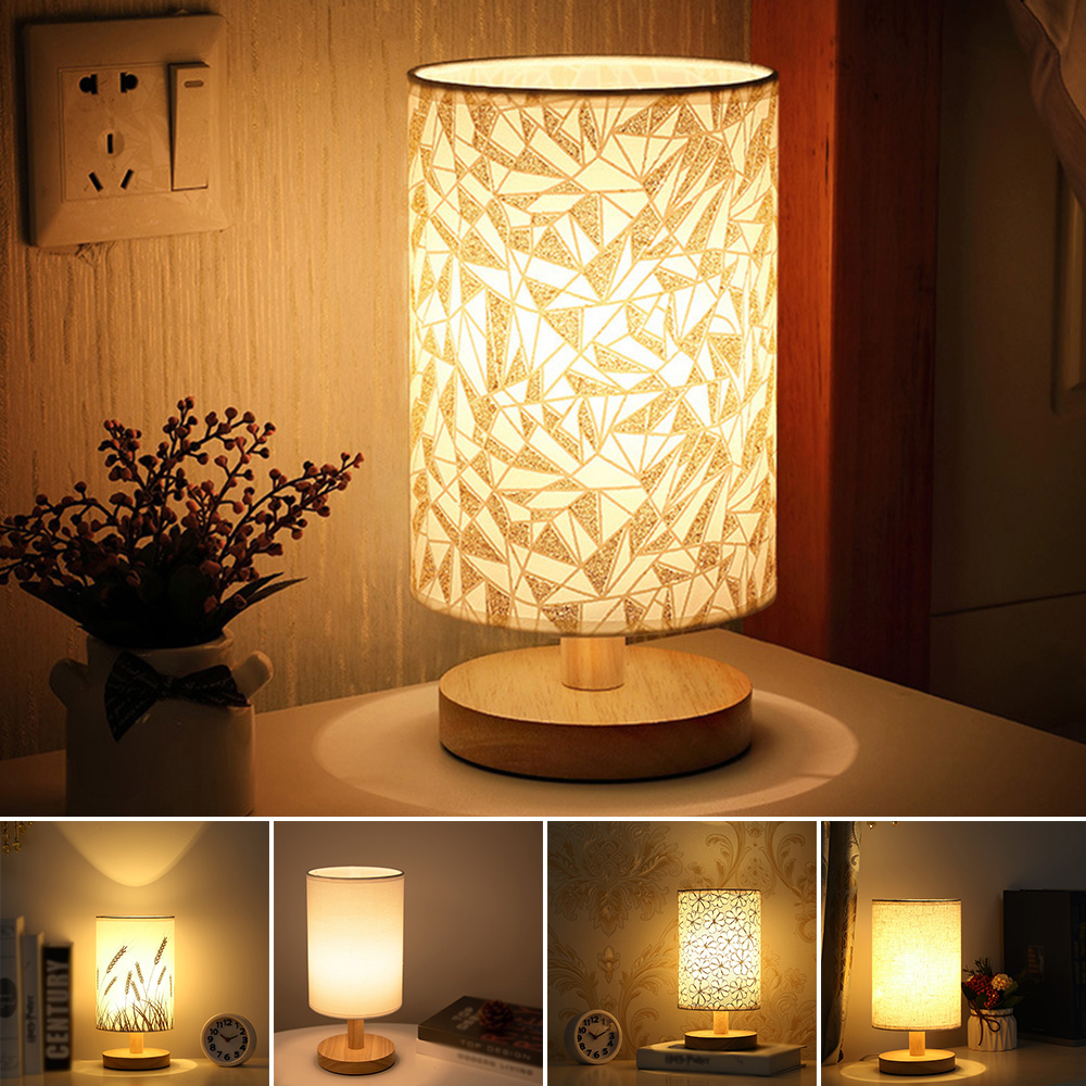 Massivholz Nacht lampe neue Leinen Tisch lampe LED Schreibtisch lampe Augenschutz Nachttisch lampe USB angetrieben neben Lampe Schlafzimmer Dekor