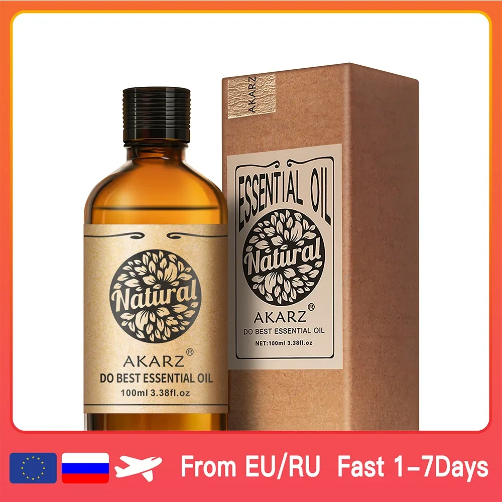 100Ml Tinh Dầu AKARZ Tự Nhiên Tràm Trà Xạ Hương Gỗ Đàn Hương Oải Hương Ngọc Lan Tây Vani Bạch Đàn Gừng Bạc Hà Chanh Castor